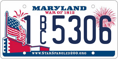 MD license plate 1BC5306