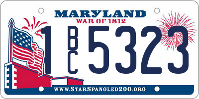 MD license plate 1BC5323