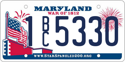 MD license plate 1BC5330