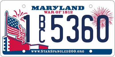 MD license plate 1BC5360