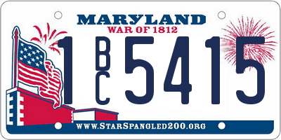 MD license plate 1BC5415