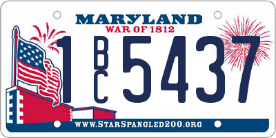 MD license plate 1BC5437