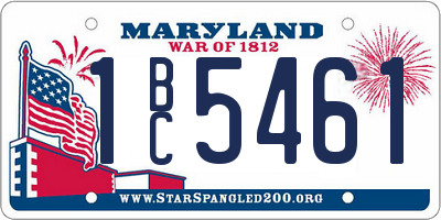 MD license plate 1BC5461