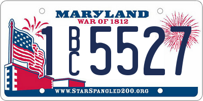 MD license plate 1BC5527