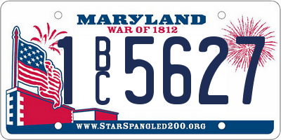 MD license plate 1BC5627