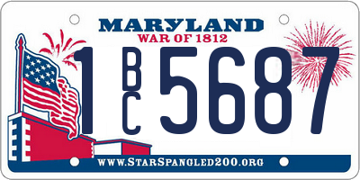 MD license plate 1BC5687