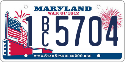 MD license plate 1BC5704