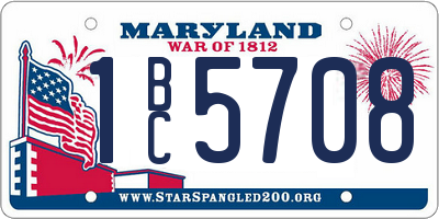 MD license plate 1BC5708