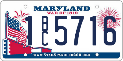 MD license plate 1BC5716