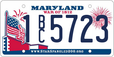 MD license plate 1BC5723