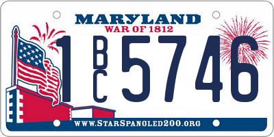 MD license plate 1BC5746