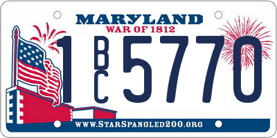 MD license plate 1BC5770