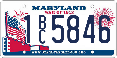 MD license plate 1BC5846