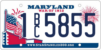 MD license plate 1BC5855