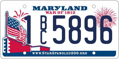 MD license plate 1BC5896