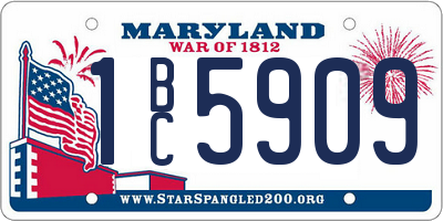 MD license plate 1BC5909