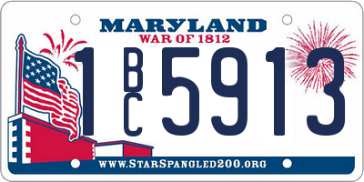 MD license plate 1BC5913