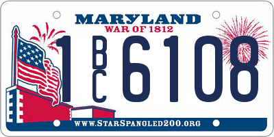 MD license plate 1BC6108