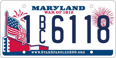MD license plate 1BC6118