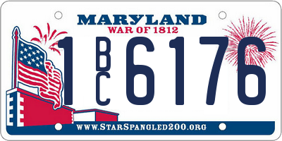MD license plate 1BC6176