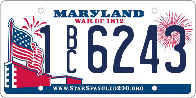 MD license plate 1BC6243