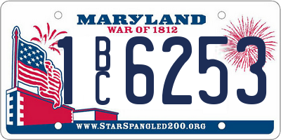 MD license plate 1BC6253