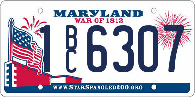 MD license plate 1BC6307