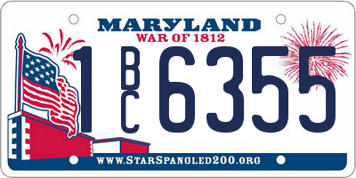 MD license plate 1BC6355