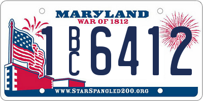 MD license plate 1BC6412