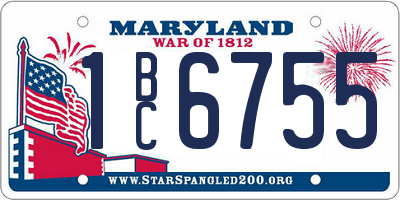 MD license plate 1BC6755