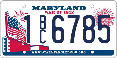 MD license plate 1BC6785