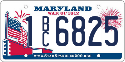 MD license plate 1BC6825