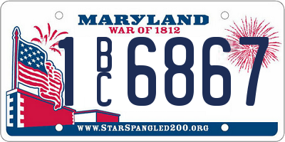 MD license plate 1BC6867