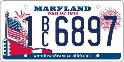 MD license plate 1BC6897