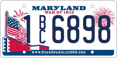 MD license plate 1BC6898