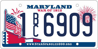 MD license plate 1BC6909