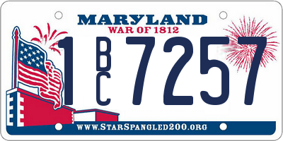 MD license plate 1BC7257