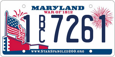 MD license plate 1BC7261