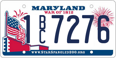 MD license plate 1BC7276