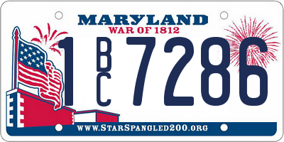 MD license plate 1BC7286