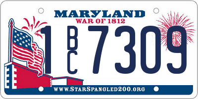 MD license plate 1BC7309