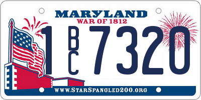 MD license plate 1BC7320
