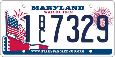 MD license plate 1BC7329