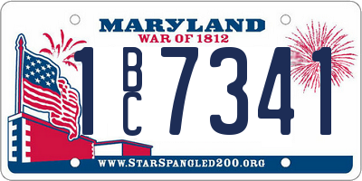 MD license plate 1BC7341