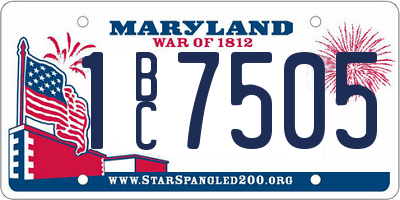 MD license plate 1BC7505