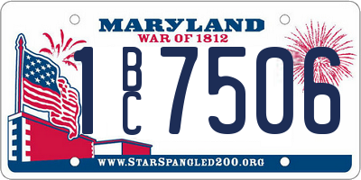 MD license plate 1BC7506
