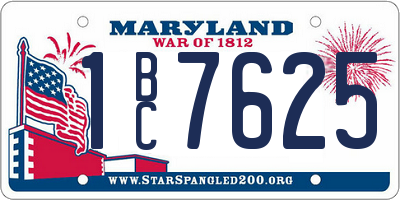 MD license plate 1BC7625