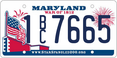 MD license plate 1BC7665