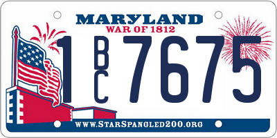 MD license plate 1BC7675