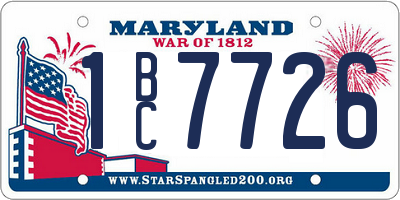 MD license plate 1BC7726